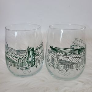 Michigan University Cityscape Wine glasses